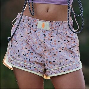 Free People Movement Varsity Blues Printed Shorts Medium Floral